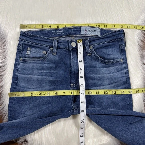 Ag Adriano Goldschmied Women's Medium Blue Cropped Bootcut Jeans - Picture 3 of 9